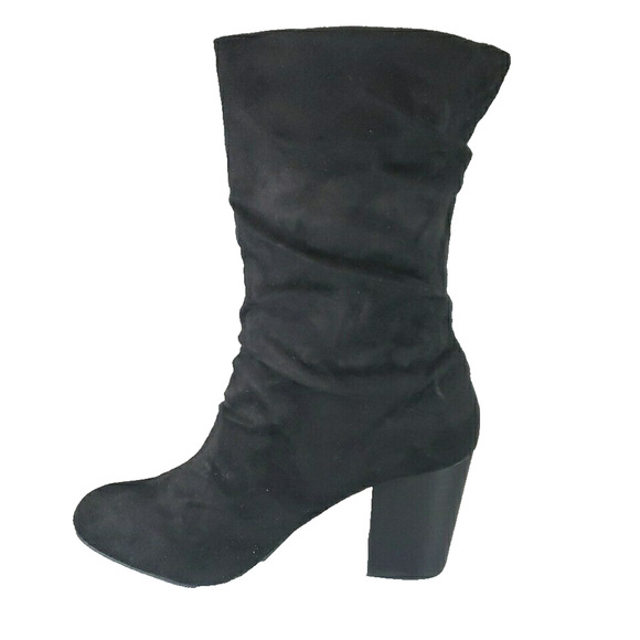 Mia Steffani Pull-On Suede Bootie - Black Nova - 3" Heel 10M - Picture 1 of 9
